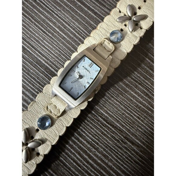 NEW Vintage 2000s Fossil Leather Watch Strap RARE Blue Face Beauty Y2K Rustic - Picture 6 of 13